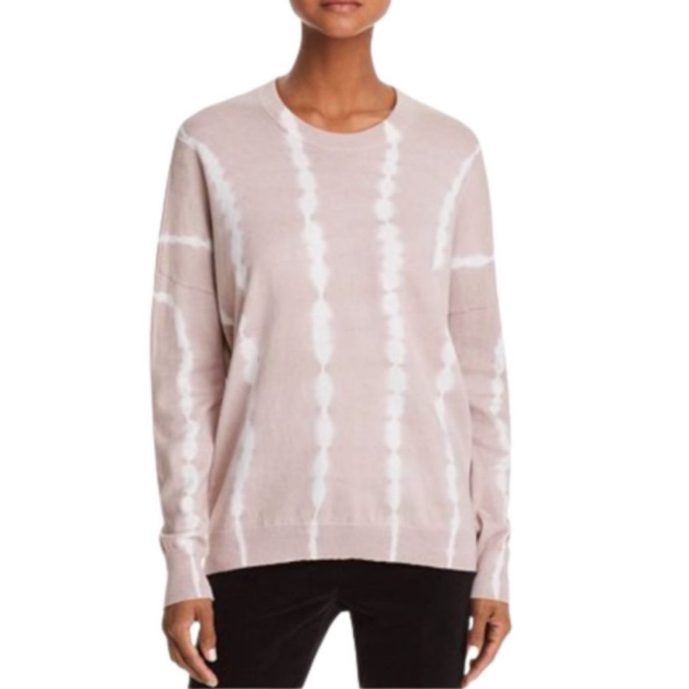 ATM Anthony Thomas Melillo Pink Tie-Dye Crewneck Sweater